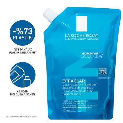 La Roche Posay Effaclar Yağlı Ciltler için Temizleme Jeli 400 ml - Refill