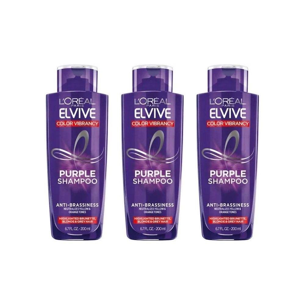 Loreal Elseve Color Vive Anti-Orange Purple Shampoo 200 ml 3 Pack