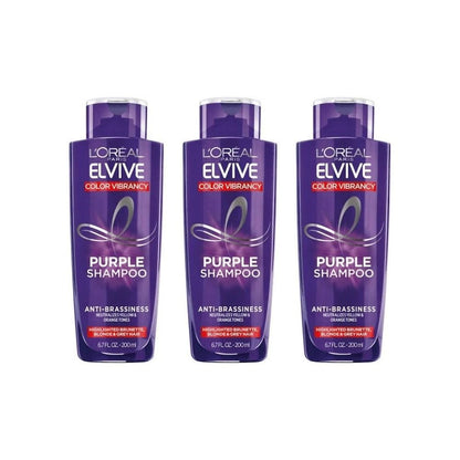 Loreal Elseve Color Vive Anti-Orange Purple Shampoo 200 ml 3 Pack