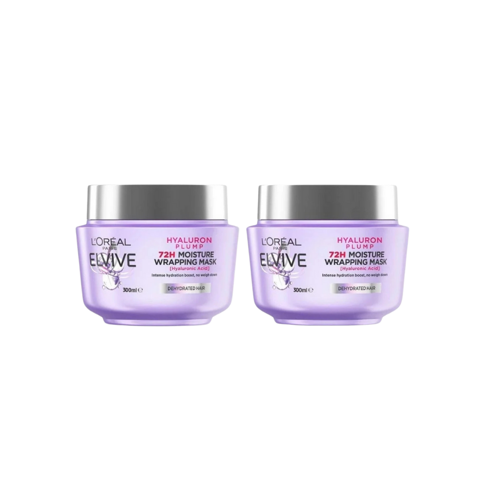 Loreal Elseve Hydra [Hyaluronic] 72 Hour Moisture Plumping Mask 300 ml 2 Pack