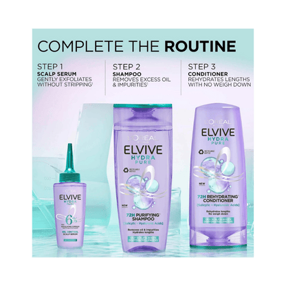 Loreal Elseve Hydra[Hyaluronic] Pure Salicylic Acid Containing Anti-Oily Peeling Scalp Serum 102 ml
