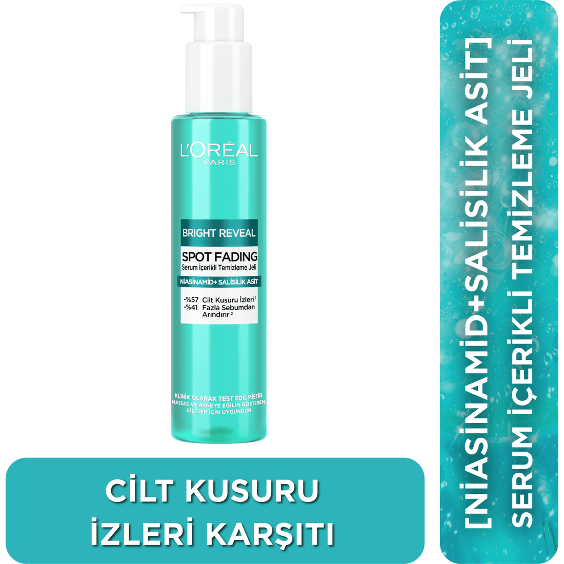 Loreal Paris Bright Reveal Cilt Kusuru İzi Karşıtı, Serum İçerikli Temizleme Jeli Niasinamid+Salisilik Asit 150ml
