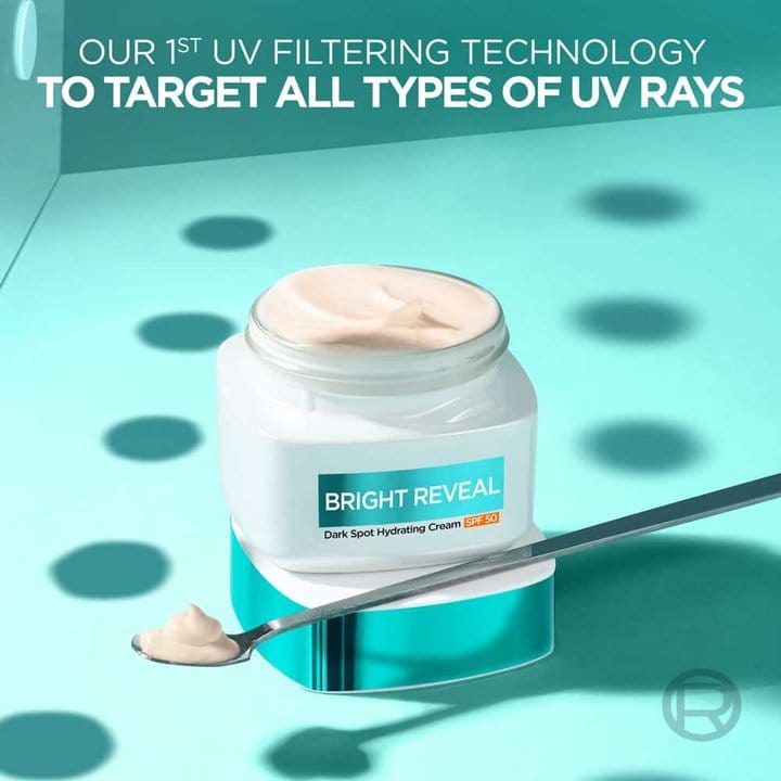 Loreal Paris Bright Reveal Dark Spot Hydrating Cream SPF 50 ml 3 Pack