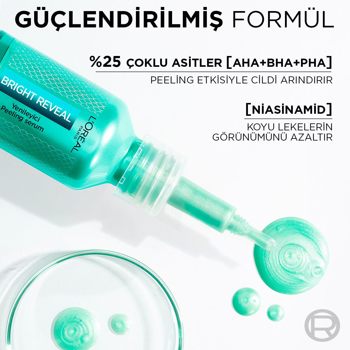 Loreal Paris Bright Reveal Koyu Lekelere Karşı Hızlı Etkili Yenileyici Peeling Serum 25% [AHA + BHA + PHA] 25ml