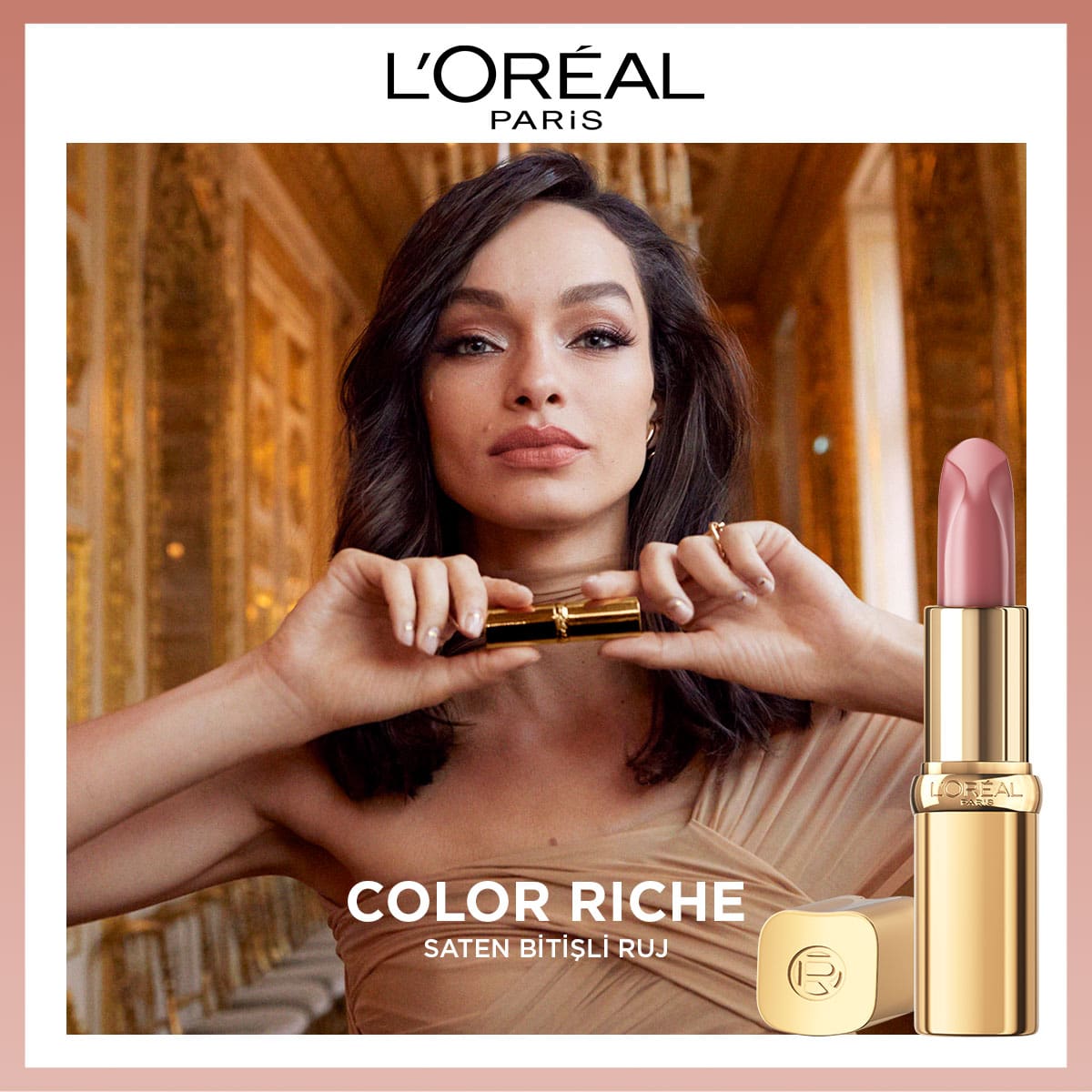 Loreal Paris Color Riche Saten Bitişli Ruj - 505 Nude Resilient