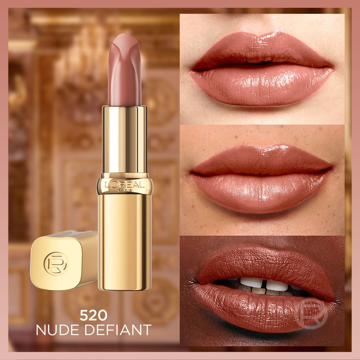 Loreal Paris Color Riche Saten Bitişli Ruj - 520 Nude Defiant