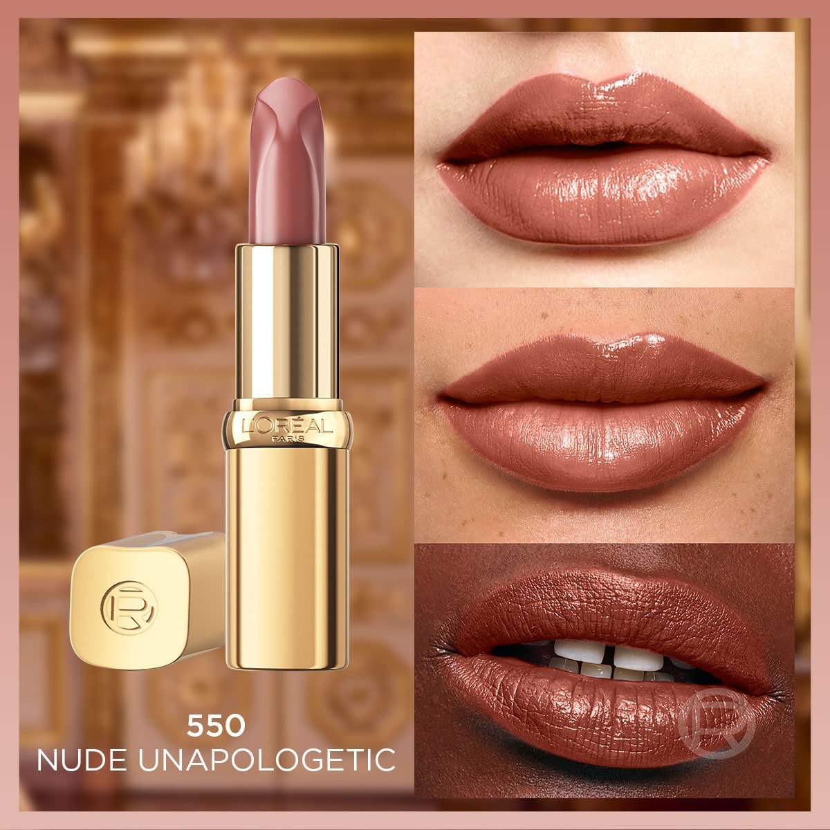 Loreal Paris Color Riche Saten Bitişli Ruj - 550 Nude Unapologetic