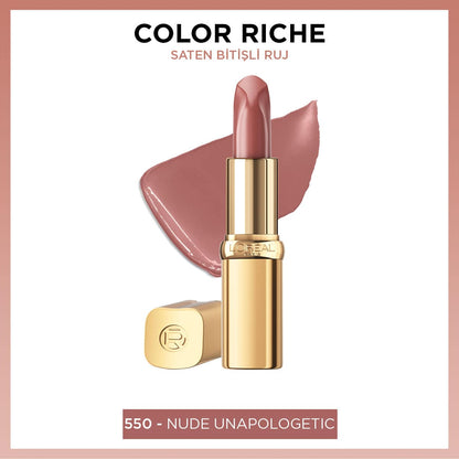 Loreal Paris Color Riche Saten Bitişli Ruj - 550 Nude Unapologetic