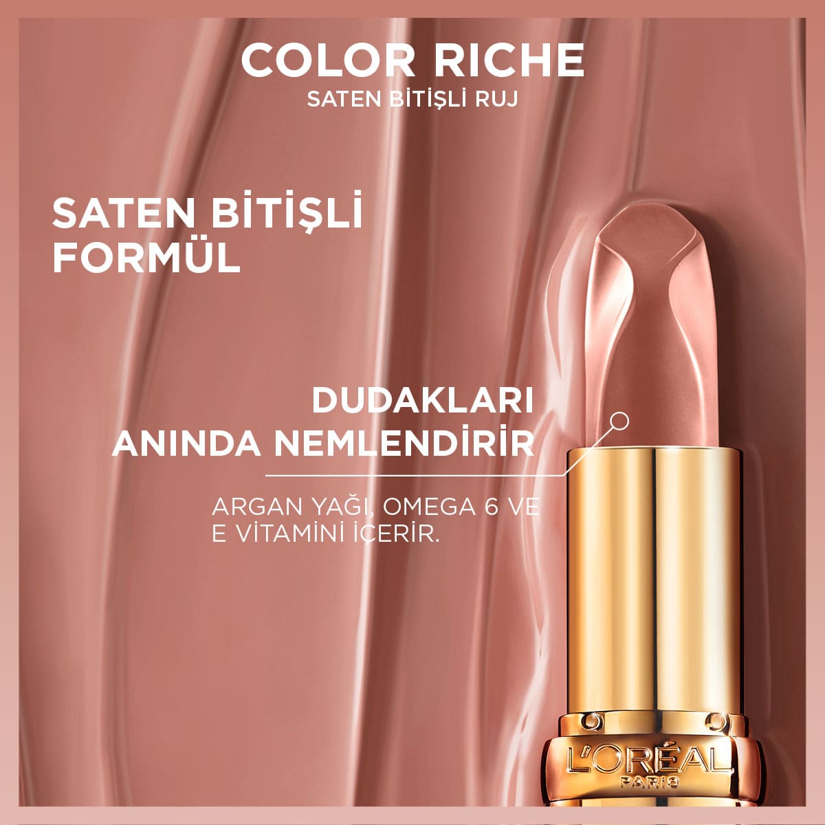 Loreal Paris Color Riche Saten Bitişli Ruj - 601 Worth It