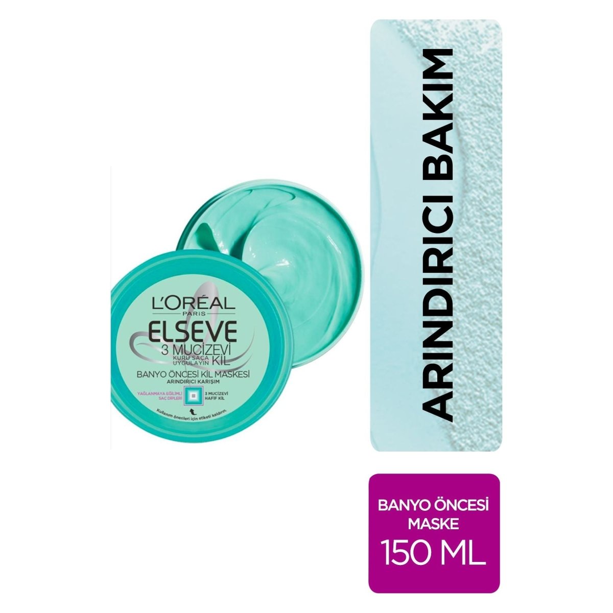 Loreal Paris Elseve 3 Mucizevi Kil Banyo Öncesi Kil Maskesi 150 ml