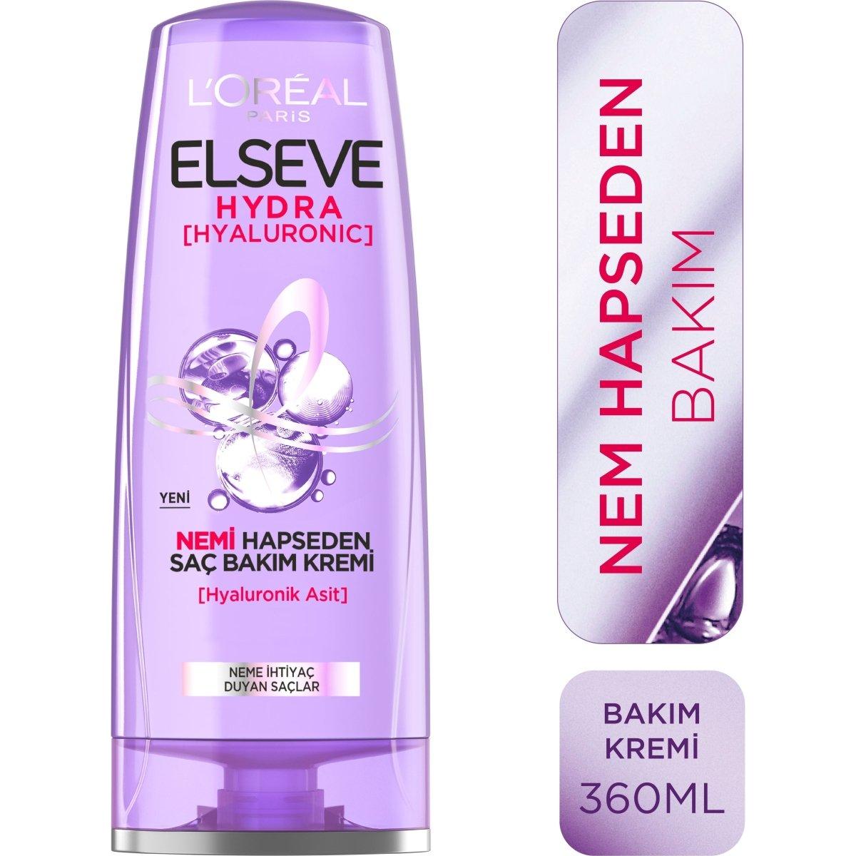 Loreal Paris Elseve Hydra [Hyaluronic] Nemi Hapseden Saç Bakım Kremi 360ml