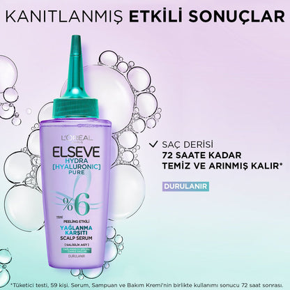 Loreal Paris Elseve Hydra [Hyaluronic] Pure Salisilik Asit İçeren Yağlanma Karşıtı Peeling Etkili Saç Derisi Serumu 102ml