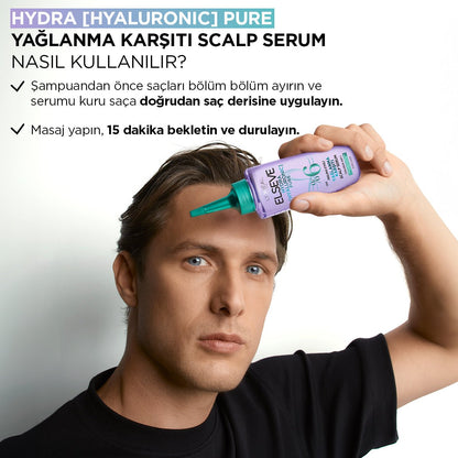 Loreal Paris Elseve Hydra [Hyaluronic] Pure Salisilik Asit İçeren Yağlanma Karşıtı Peeling Etkili Saç Derisi Serumu 102ml