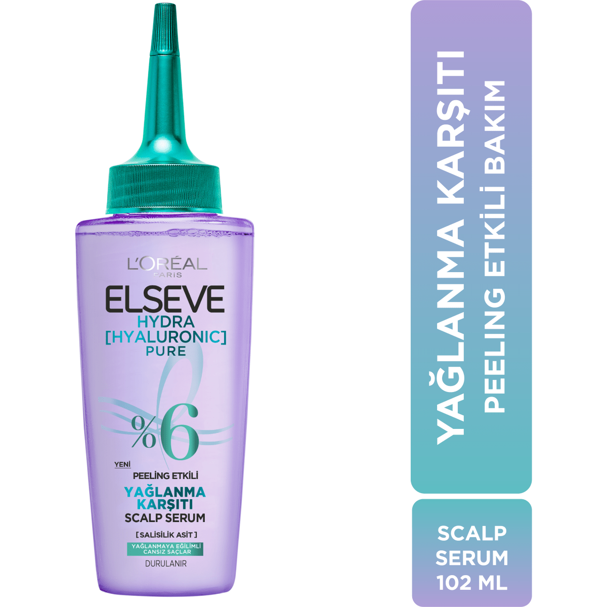 Loreal Paris Elseve Hydra [Hyaluronic] Pure Salisilik Asit İçeren Yağlanma Karşıtı Peeling Etkili Saç Derisi Serumu 102ml