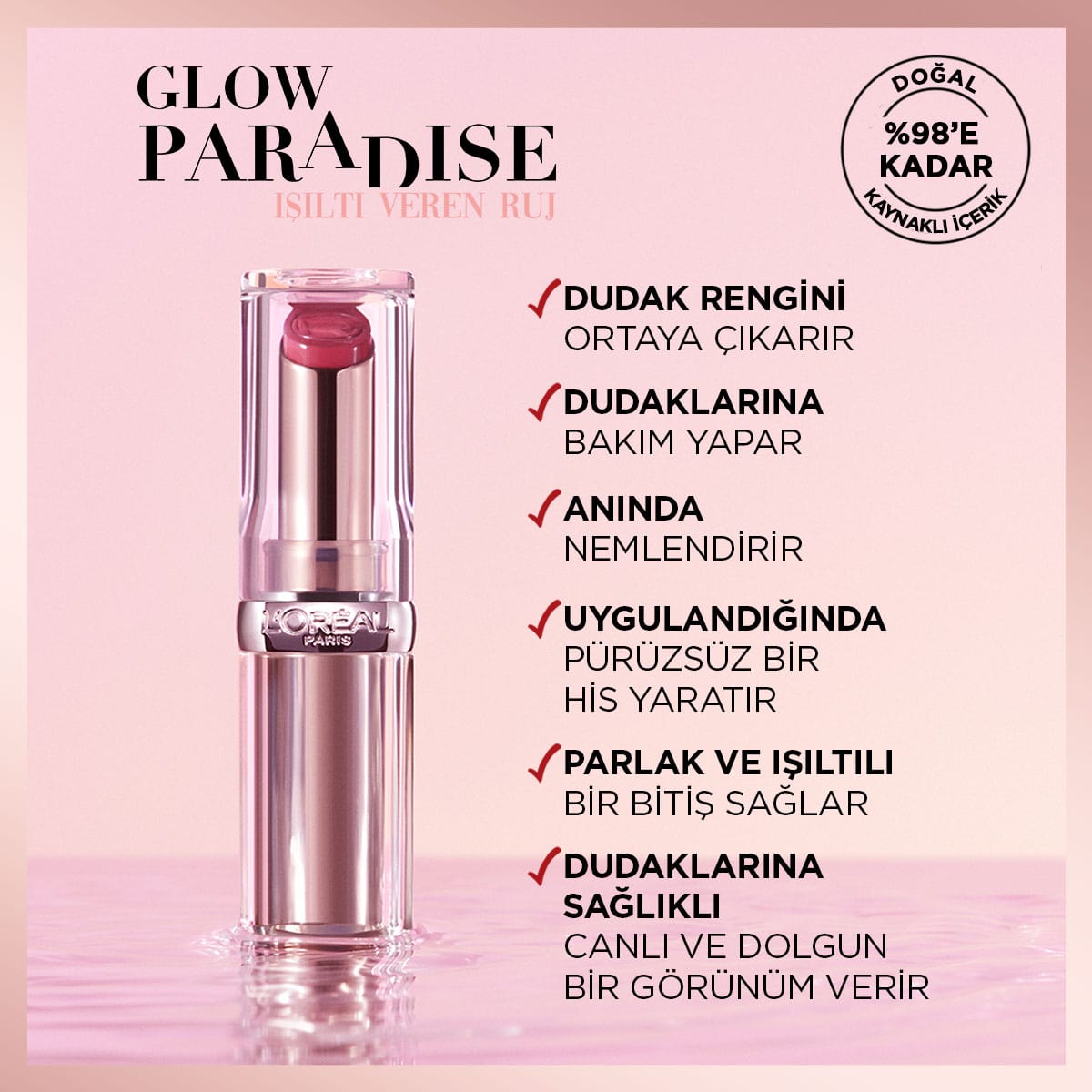 Loreal Paris Glow Paradise Balm-in-Lipstick - Işıltı Veren Ruj 353 Mulberry Ecstatic
