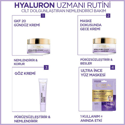 Loreal Paris Hyaluron Uzmanı Cilt Dolgunlaştıran Nemlendirici Krem Göz