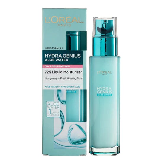 Loreal Paris Hydra Genius Hyaluronic Acid + Aloe Vera Liquid Moisturiser for Dry To Sensitive Skin,70ml