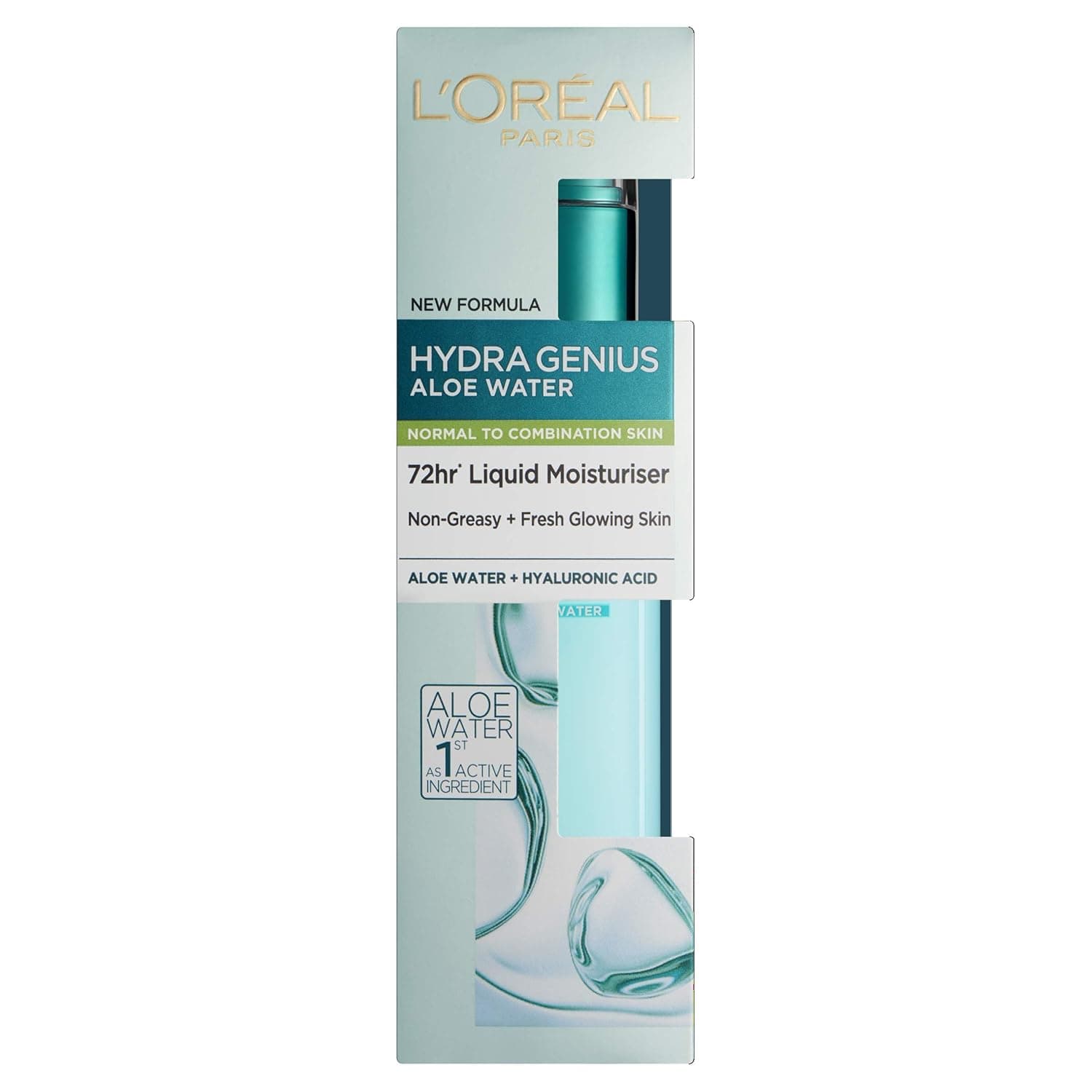 Loreal Paris Hydra Genius Hyaluronic Acid + Aloe Vera Liquid Moisturiser for Normal to Combination Skin, 70ml 3 Pack