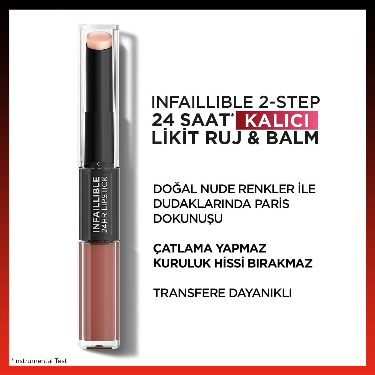 Loreal Paris Infaillible 2-Step 24 Saat Kalıcı Likit Ruj &amp; Balm - 101 Everlasting Paris