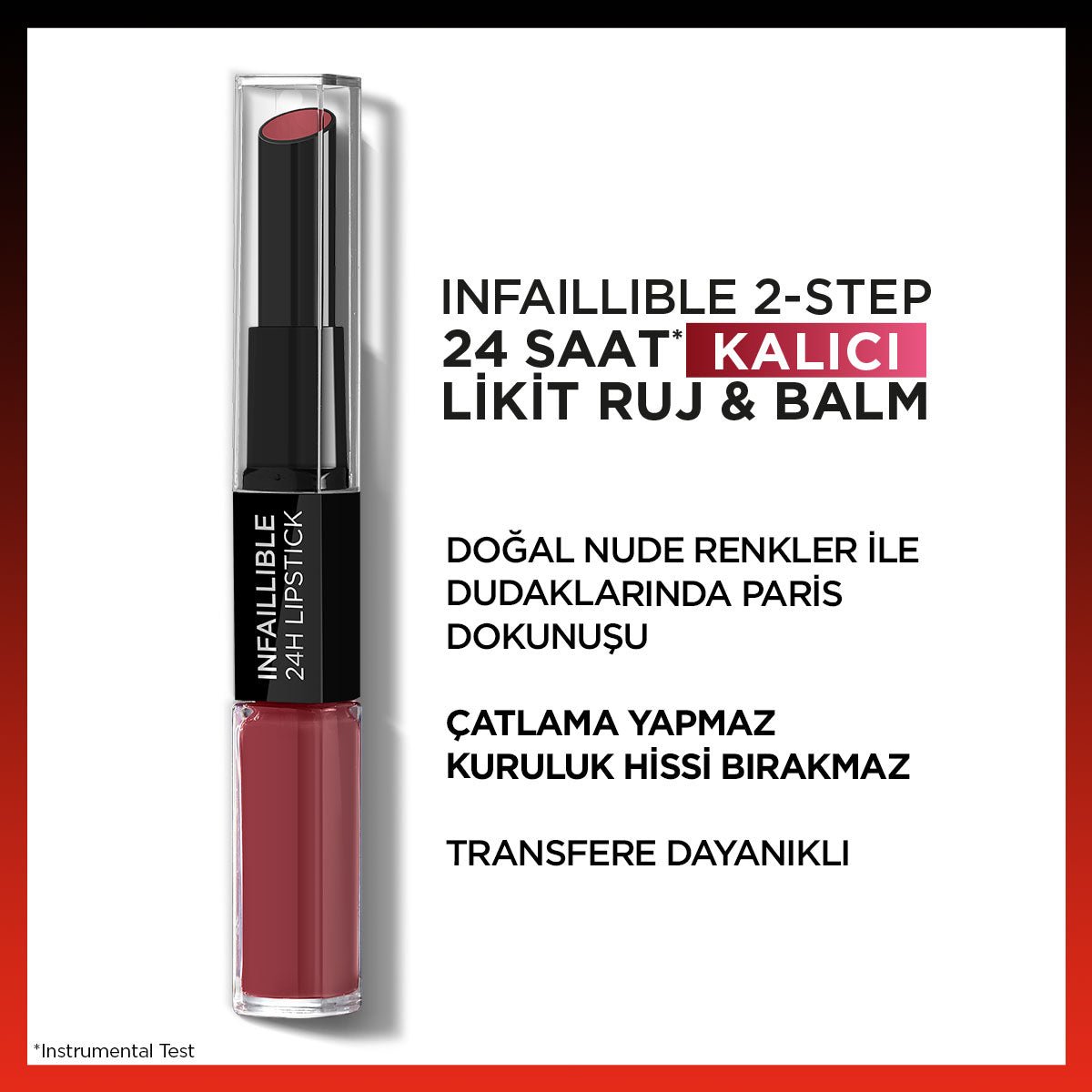 Loreal Paris Infaillible 2-Step 24 Saat Kalıcı Likit Ruj &amp; Balm - 805 Wine Stain