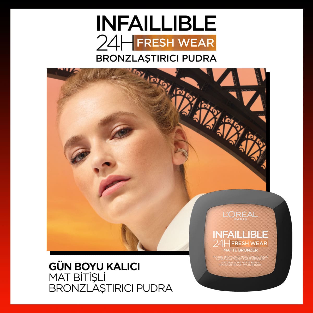 Loreal Paris Infaillible 24H Fresh Wear Bronzlaştırıcı Pudra - 300 Light Medium