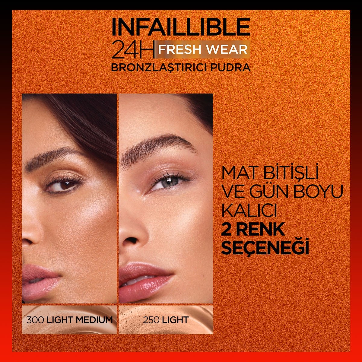 Loreal Paris Infaillible 24H Fresh Wear Bronzlaştırıcı Pudra - 300 Light Medium