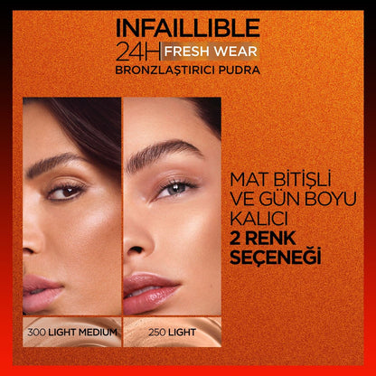 Loreal Paris Infaillible 24H Fresh Wear Bronzlaştırıcı Pudra - 300 Light Medium