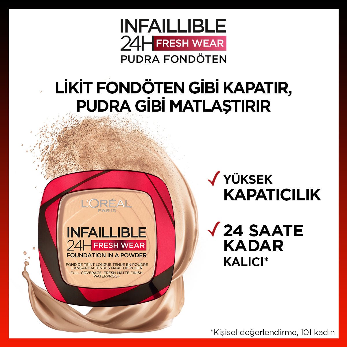 Loreal Paris Infaillible 24H Fresh Wear Pudra Fondöten 120 Vanilla
