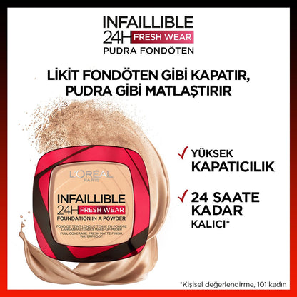 Loreal Paris Infaillible 24H Fresh Wear Pudra Fondöten 120 Vanilla