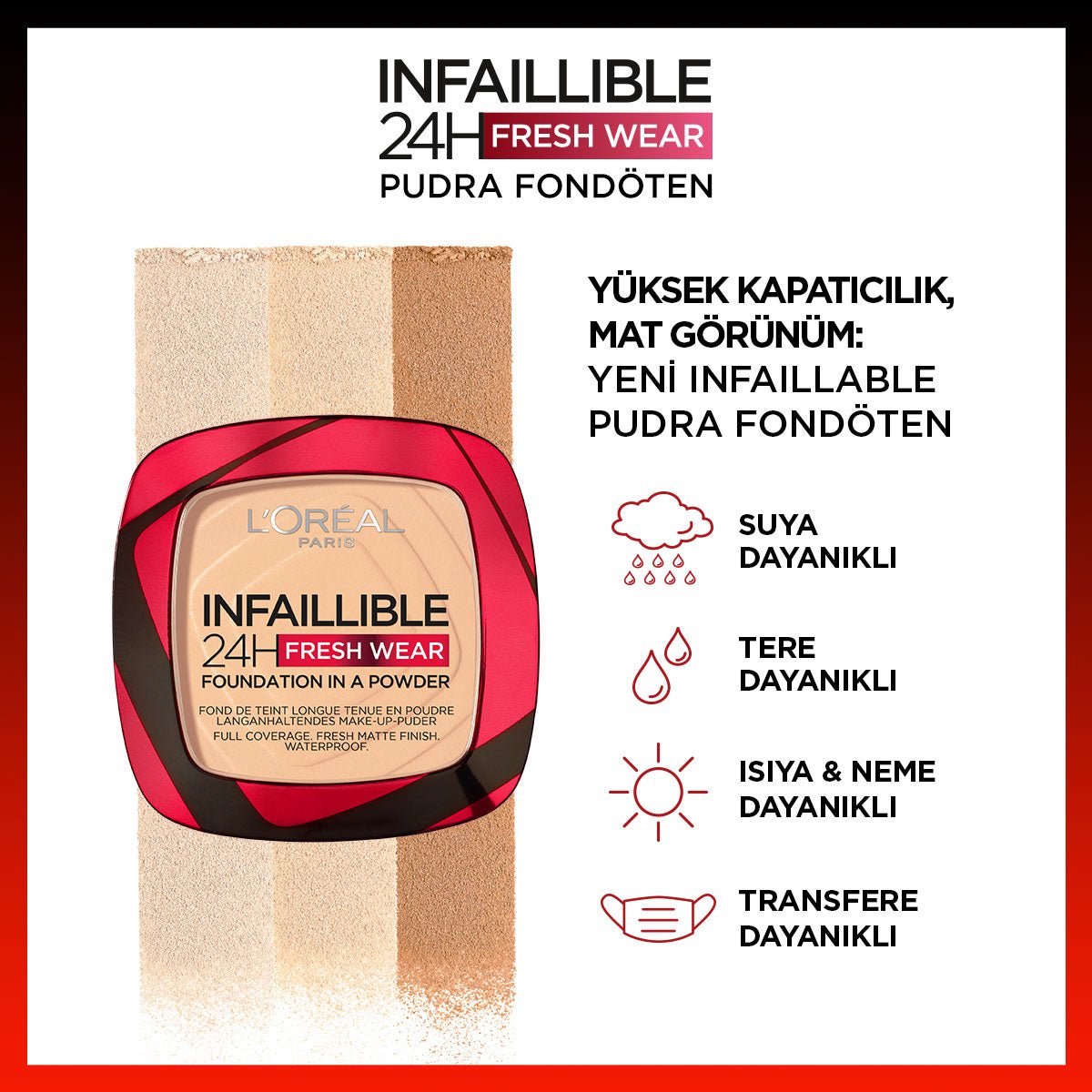 Loreal Paris Infaillible 24H Fresh Wear Pudra Fondöten 220 Sand