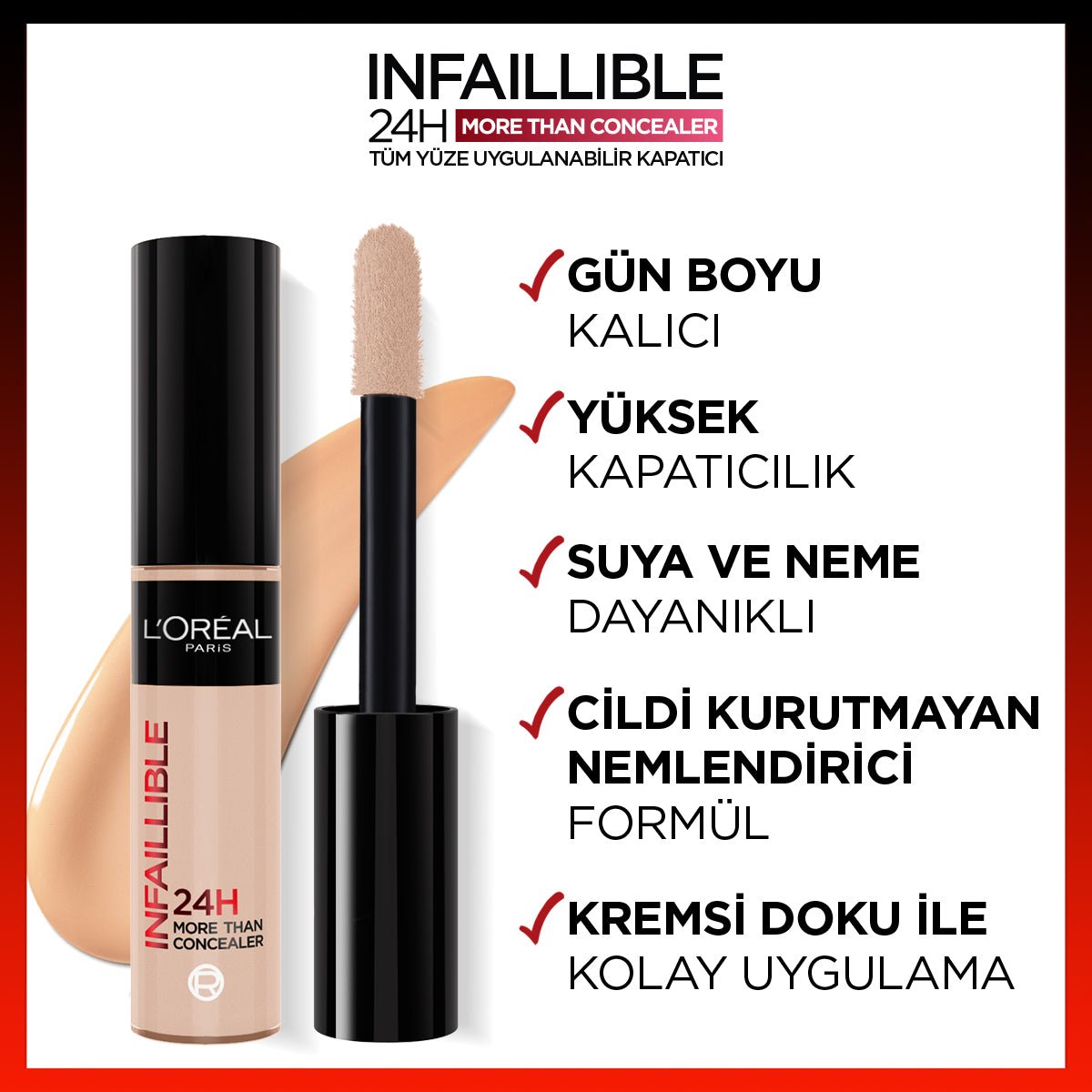 Loreal Paris Infaillible 24H Tüm Yüze Uygulanabilir Kapatıcı - 330 Pecan