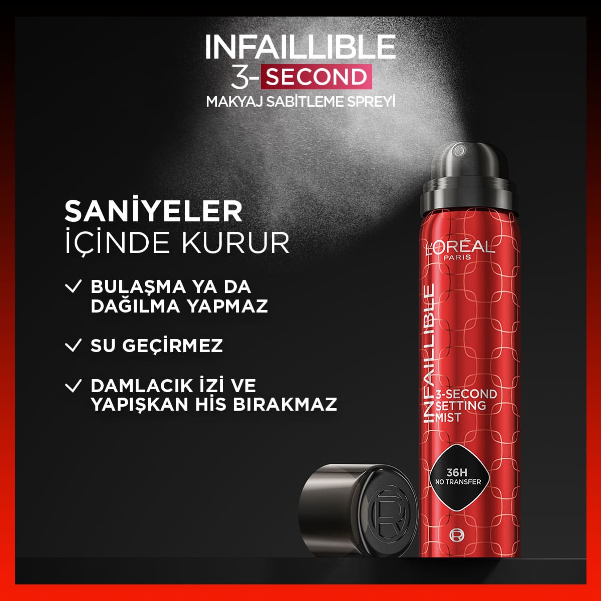 Loreal Paris Infaillible 3-Second Makyaj Sabitleme Spreyi