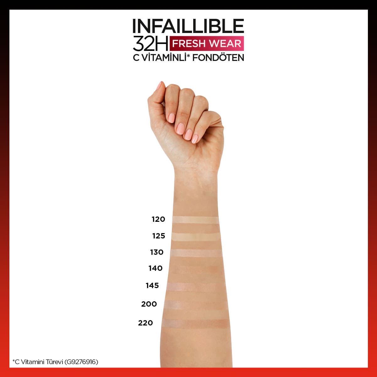 Loreal Paris Infaillible 32H Fresh Wear C Vitaminli Fondöten - 120 Golden Vanilla