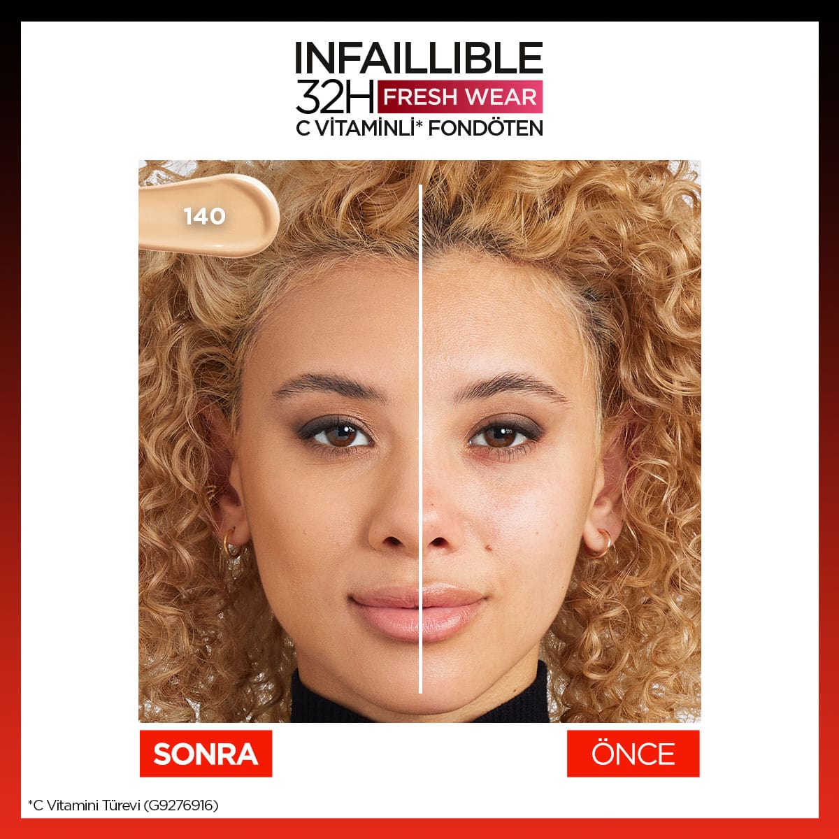 Loreal Paris Infaillible 32H Fresh Wear C Vitaminli Fondöten - 140 Golden Beige