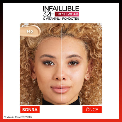 Loreal Paris Infaillible 32H Fresh Wear C Vitaminli Fondöten - 140 Golden Beige
