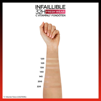 Loreal Paris Infaillible 32H Fresh Wear C Vitaminli Fondöten - 140 Golden Beige