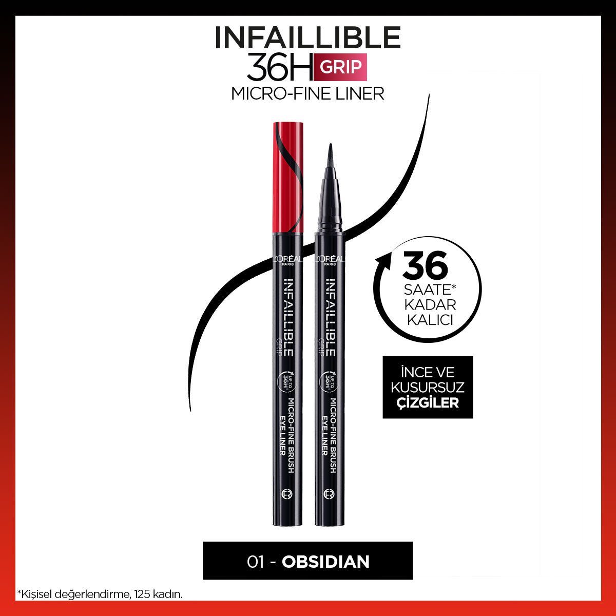 Loreal Paris Infaillible 36H Grip Micro Fine Eyeliner 01 Obsidian - Siyah