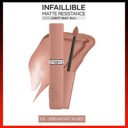 Loreal Paris Infaillible Matte Resistance Likit Mat Ruj - 105 Breakfast In Bed