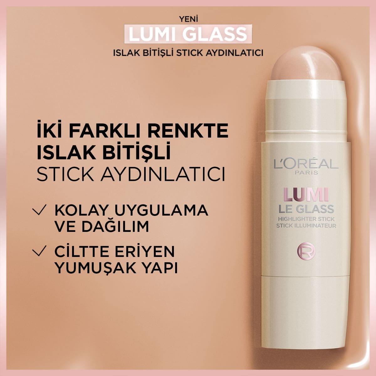 Loreal Paris Lumi Glass Islak Bitişli Stick Aydınlatıcı - 610 Glassy Pearl Eclat
