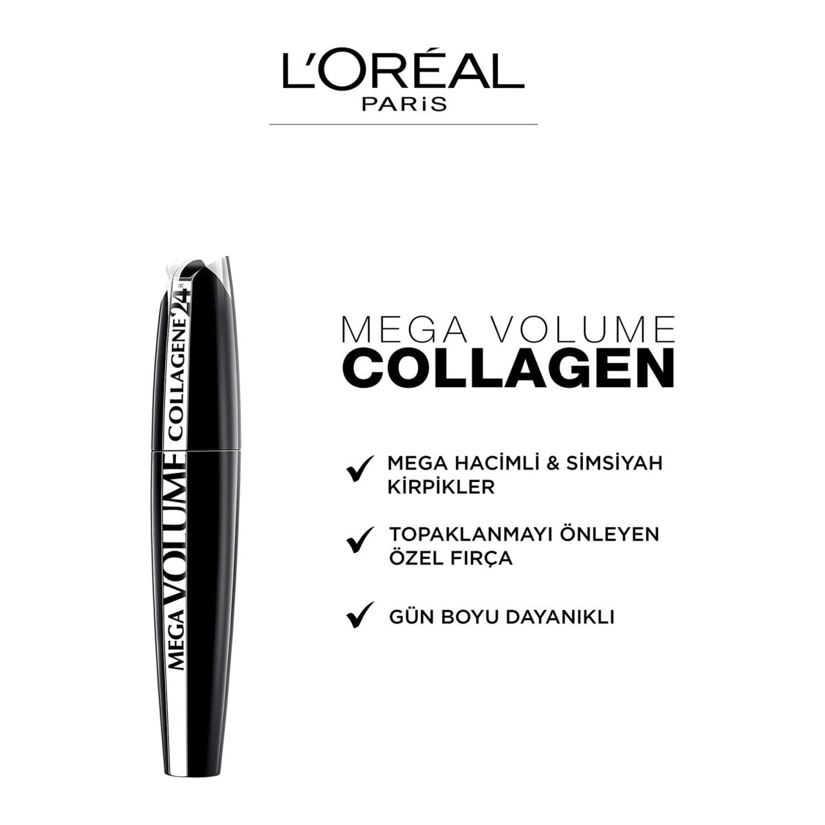 Loreal Paris Mega Volume Collagene 24H Siyah Maskara
