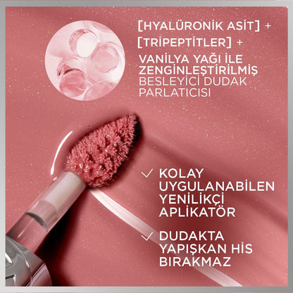 Loreal Paris Plump Ambition Hyaluron Lip Oil Besleyici ve Nemlendirici Dudak Parlatıcısı - 101 Cristal Clear