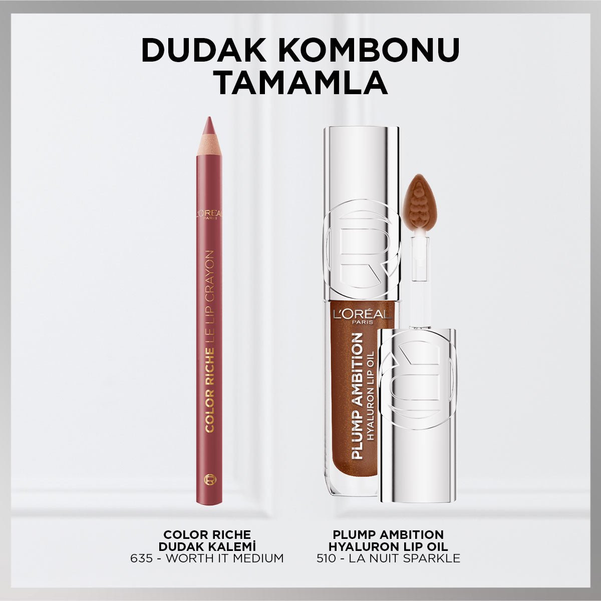 Loreal Paris Plump Ambition Hyaluron Lip Oil Besleyici ve Nemlendirici Dudak Parlatıcısı - 510 La Nuit Sparkle