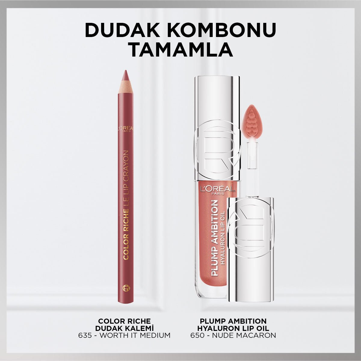 Loreal Paris Plump Ambition Hyaluron Lip Oil Besleyici ve Nemlendirici Dudak Parlatıcısı - 650 Nude Macaron