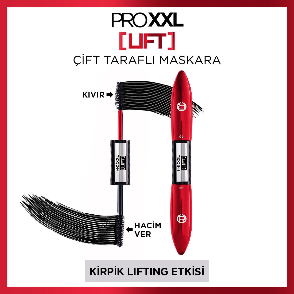 Loreal Paris Pro XXL Lift Çift Taraflı Maskara - Kirpik Lifting Etkisi