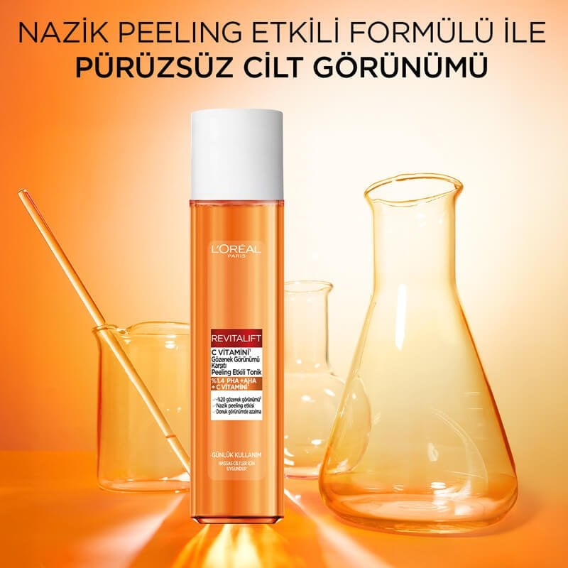 Loreal Paris Revitalift C Vitamini Gözenek Görünümü Karşıtı Peeling Etkili Tonik 180 ml