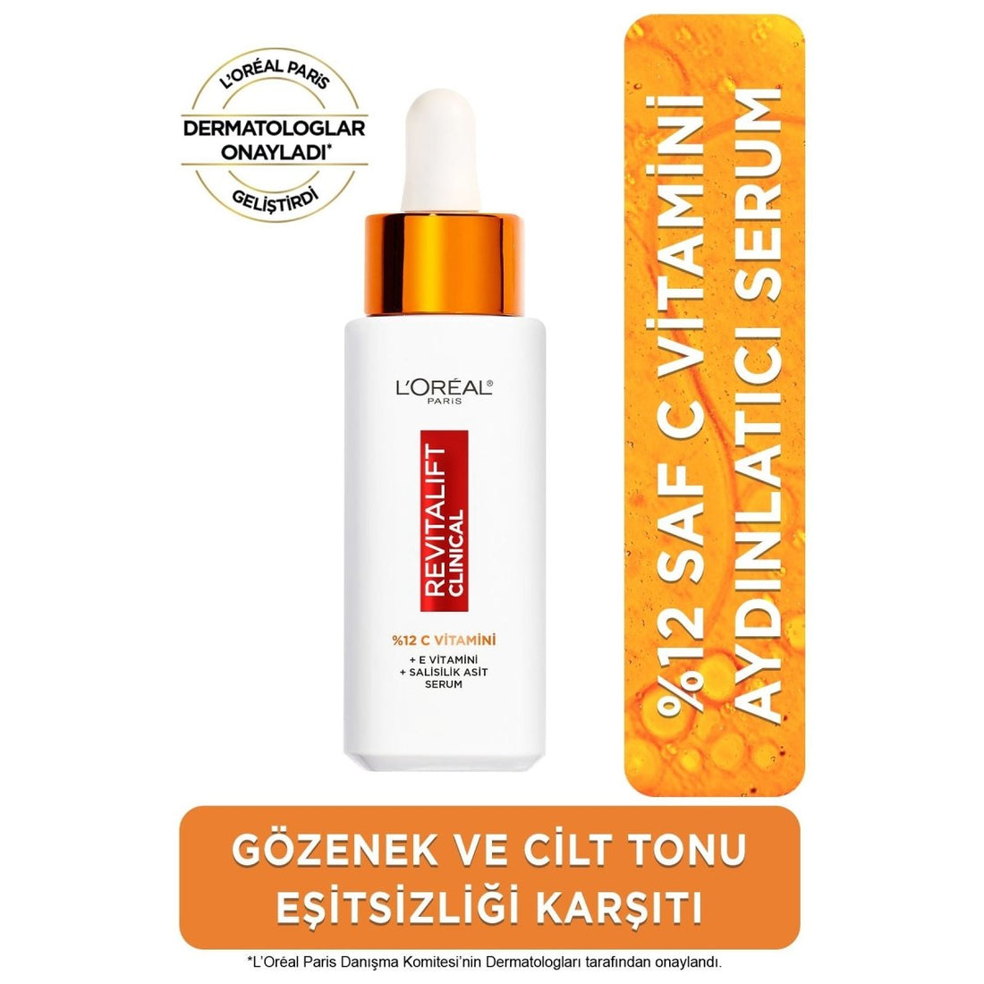Loreal Paris Revitalift Clinical %12 Saf C Vitamini Aydınlatıcı, Ton Eşitleyici, Gözenek Karşıtı Serum 30 ml