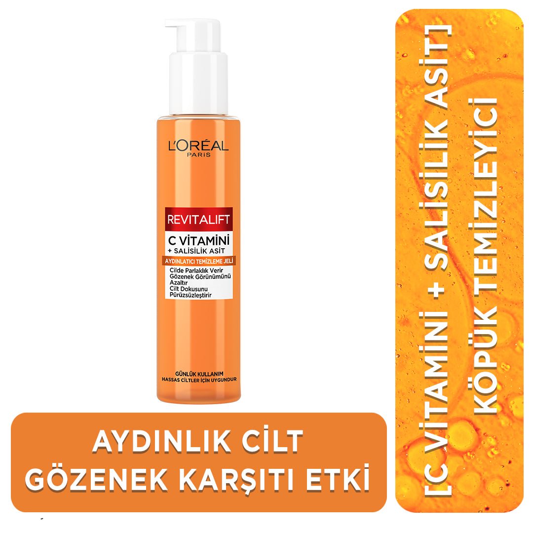 Loreal Paris Revitalift Clinical [C vitamini + Salisilik Asit] Gözenek Karşıtı, Aydınlatıcı Temizleme Jeli