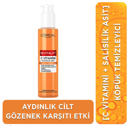 Loreal Paris Revitalift Clinical [C vitamini + Salisilik Asit] Gözenek Karşıtı, Aydınlatıcı Temizleme Jeli