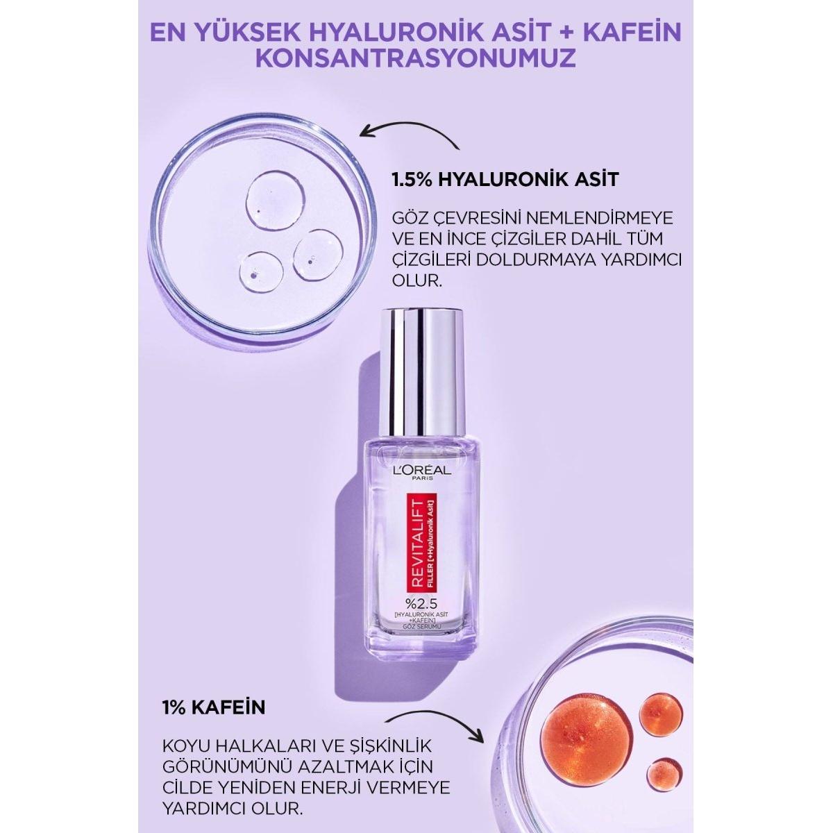 Loreal Paris Revitalift Filler Aydınlatıcı Göz Serumu 20ml