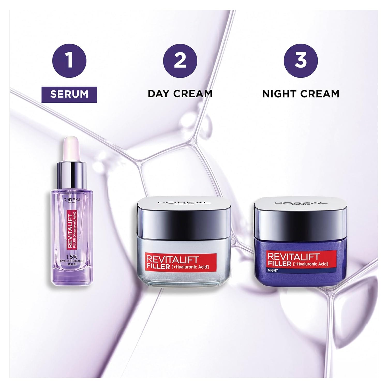 Loreal Paris Revitalift Night Anti-Aging Care Cream 50 ml 3 Pack